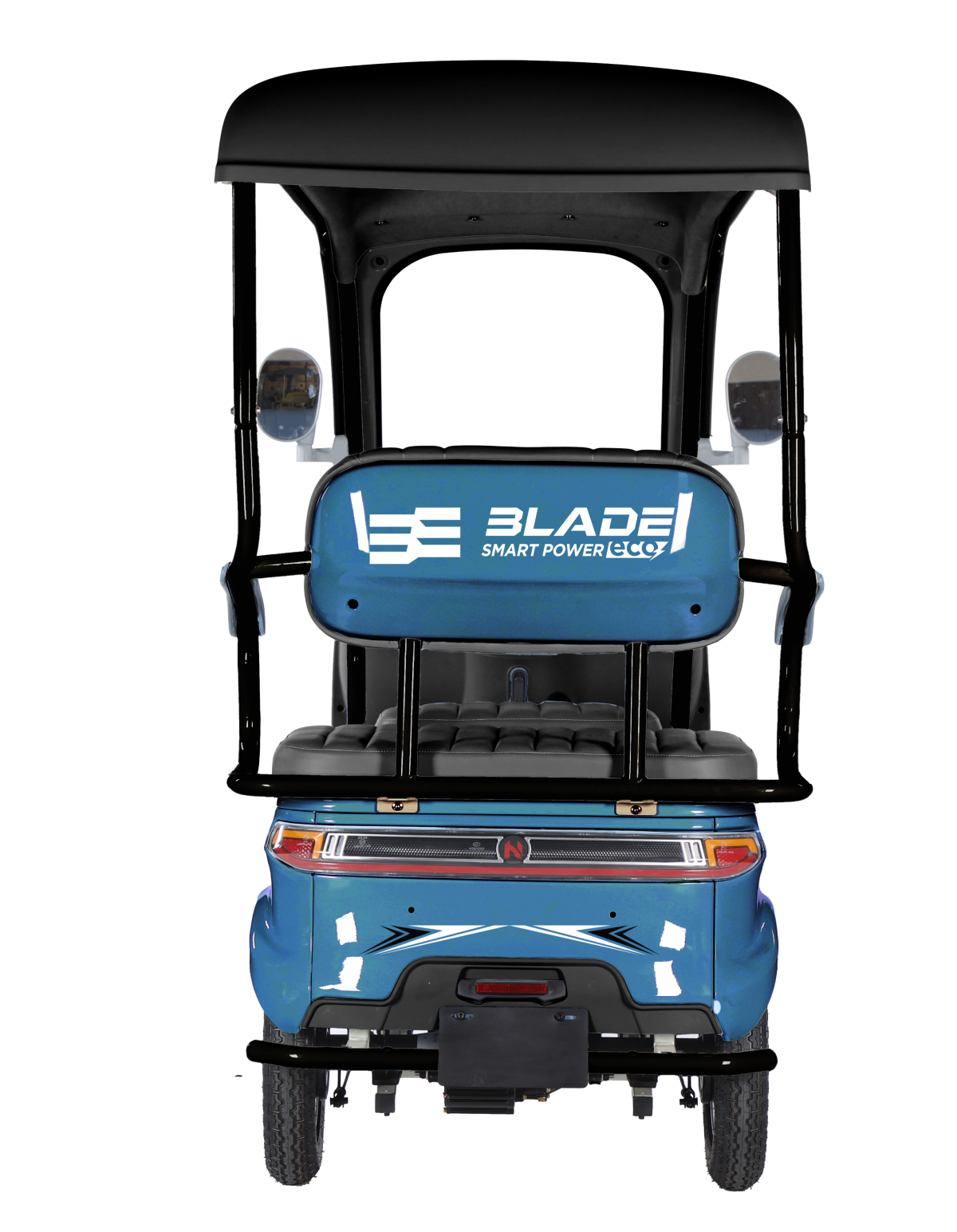 Triciclu electric pentru 2 persoane BLADE CAB X3, 1200W, 25 km/h, autonomie pana la 70 km, baterie 72V 20Ah, cu acoperis, Albastru/Negru