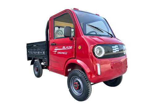 Masina Pickup Cargo electric fara permis BLADE - CARGO PRO 12, 3000W, 25 km/h, 72V 100Ah, 800 kg sarcina, autonomie 100 km, rosu-negru