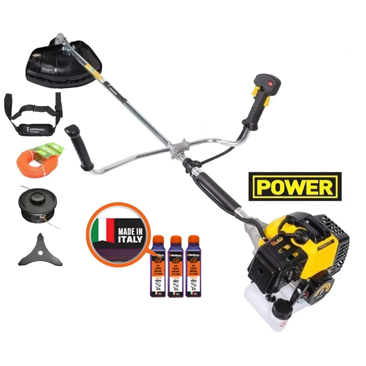 Motocoasa GP-52 POWER, 5 CP, 3 accesorii, ham tip curea