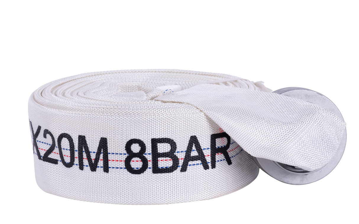 Furtun KAMRAD PVC panzat tip pompieri 2" (50 mm) – 20 m, cu mufe de cuplare, 8 bar