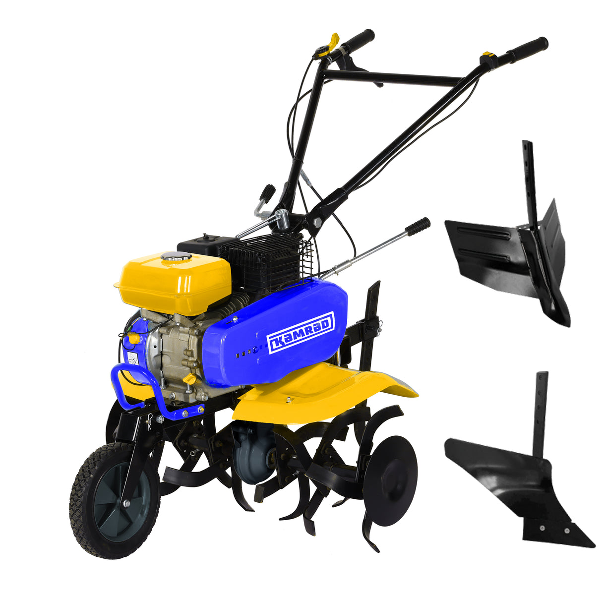 Motosapatoare KAMRAD 8CP, 212cc, latime lucru 55–80 cm cu accesorii (plug, rarita si roti de transport 4.00x8)