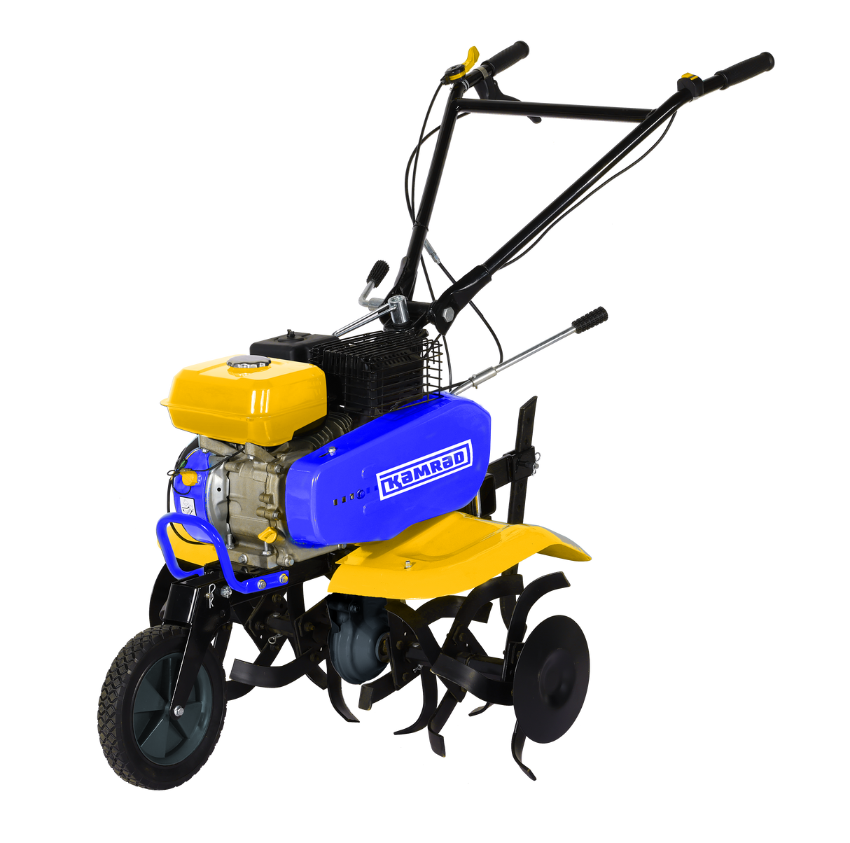 Motosapatoare KAMRAD 8CP, 212cc, latime lucru 55–80 cm cu accesorii (plug, rarita si roti de transport 4.00x8)