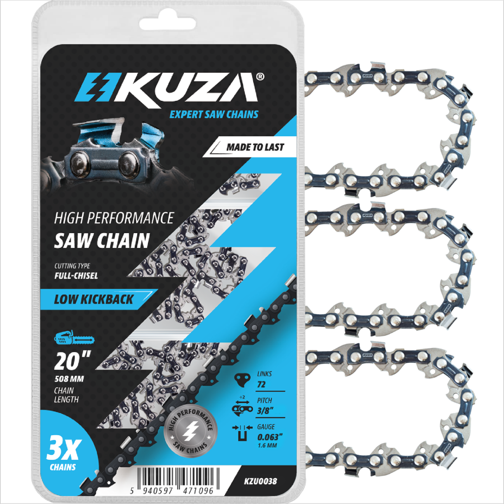 Lant pentru drujba KUZA, Lungime 20", pas 3/8" Pitch, grosime 063"-1.6 mm, 72 Zale, 3 lanturi/pach