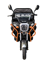 Triciclu Cargo electric BLADE Sprint 3.0 - 2000W, 25 km/h, autonomie pana la 70 km, baterie plumb-acid 72V 45Ah, capacitate maxima 600 kg, fara permis, culoare negru+portocaliu