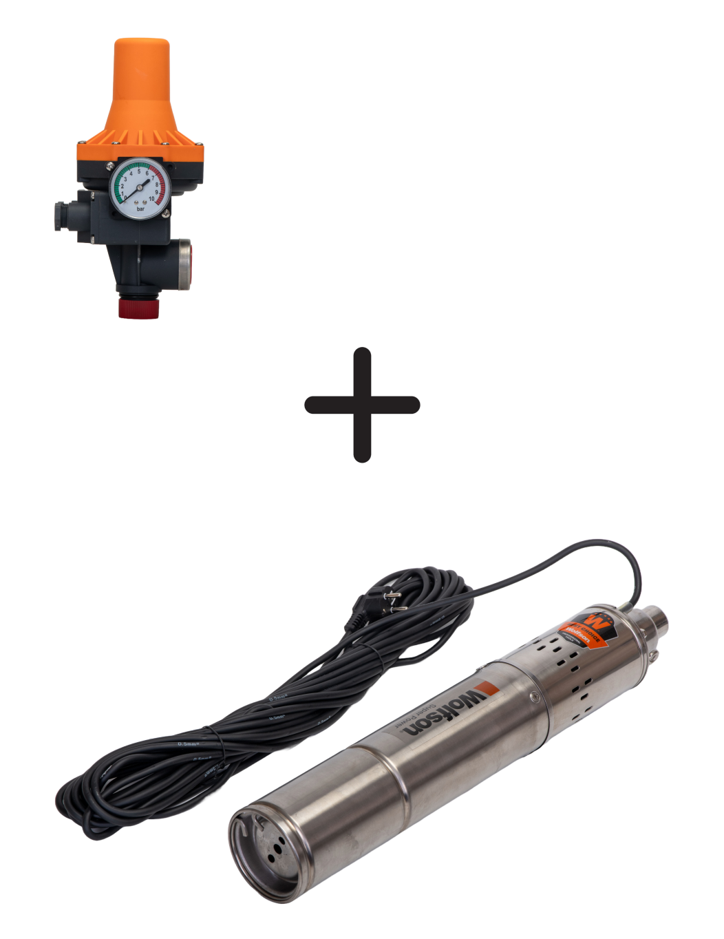 Pompa submersibila apa curata WOLFSON® PS-1300, 750W, 1900L/h, 1 tol + presostat automat Wolfson