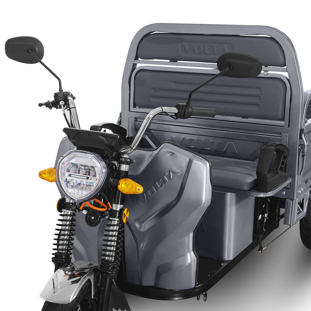 Voltarom Hercules, Motor 3900W, 72V, 45Ah, viteza maxima 25 km pe ora, pana la 50km autonomie, FARA Permis, Triciclu Electric, Gri