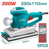 Masina de slefuit Total Industrial 350W, baza aluminiu 220x110 mm, 11000 rpm - Resigilat