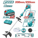 Motocoasa LI-ION si trimmer  TOTAl - 40V INCLUDE 2 BATERII, 1 INCARCATOR