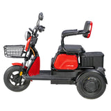 Triciclu Electric, Fara Permis, Motor 1000W, 2-3 locuri, APM2 Rosu, Autonomie pana la 36km, viteza maxima 25 km pe ora, Omologat RAR