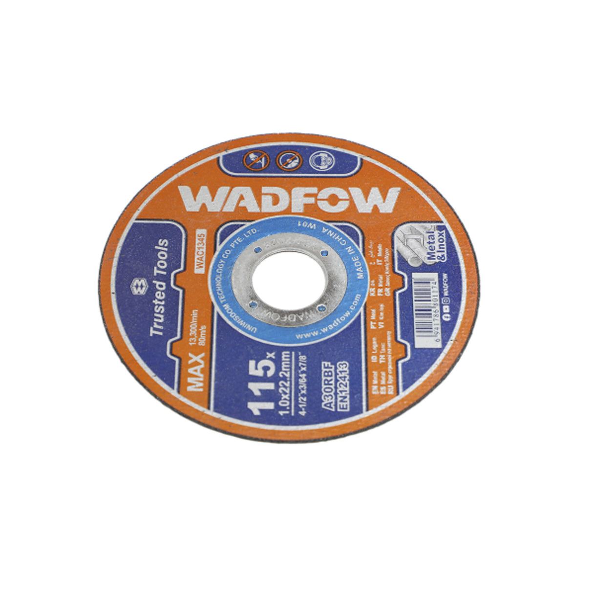 Disc debitare pentru metal si inox Wadfow, diametru 4-1/ 2”/ 115mm