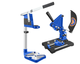 Set WADFOW 2 buc. – stand pentru polizor unghiular 100–125 mm si stand pentru bormasina, aluminiu + baza fonta