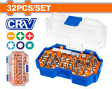 Set biti si adaptor Wadfow, 25mm, Cr-v, 32 piese