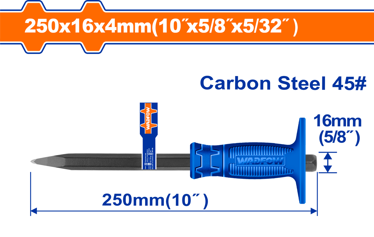 Dorn zidarie Wadfow, otel carbon, dimensiuni 250x16x4mm