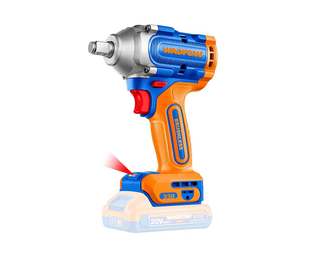 Masina de insurubat cu impact WADFOW 20V, 1/2" – motor fara perii, 330Nm, 2 baterii 2.0Ah + incarcator