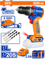 Masina de gaurit cu percutie WADFOW 20V Li-Ion 2.0Ah, 52 Nm (INCLUDE 1 ACUMULATOR, 1 INCARCATOR)
