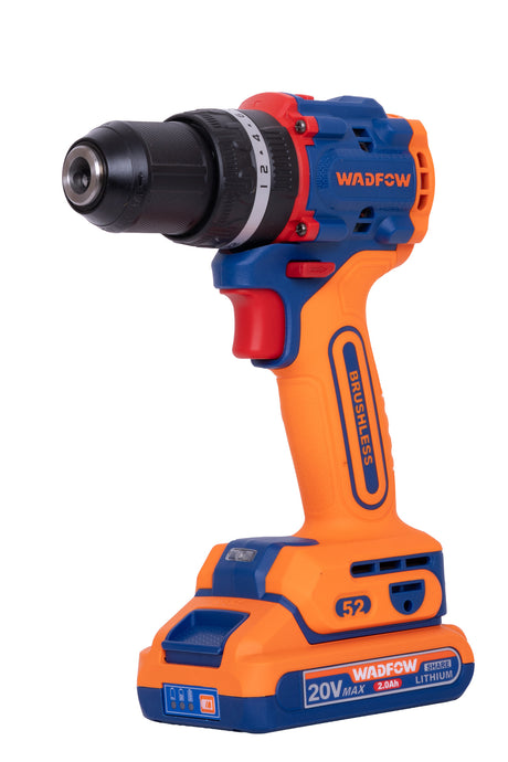 Masina de gaurit cu percutie WADFOW 20V Li-Ion 2.0Ah, 52 Nm (INCLUDE 1 ACUMULATOR, 1 INCARCATOR)
