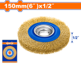 Perie de sarma pentru lemn, otel Wadfow, diametru 6”/150mm