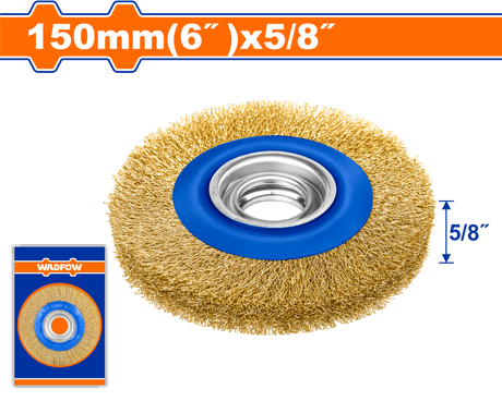 Perie de sarma pentru lemn, otel Wadfow, diametru 6”/150mm