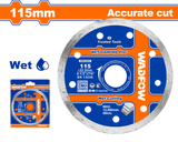 Disc diamantat continuu pentru ceramica Wadfow, taiere umeda, 115x22.2mm