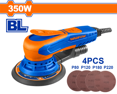 Masina de slefuit lemn, metal Wadfow, 350W, 240V, 10000rpm, diametru suport slefuit 150mm, include 4 buc hartie abraziva