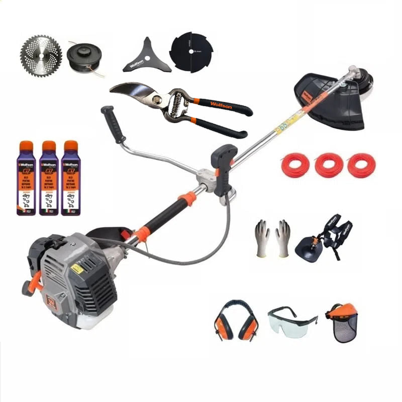 Motocoasa profesionala WOLFSON TRX-800, 15 accesorii, ham