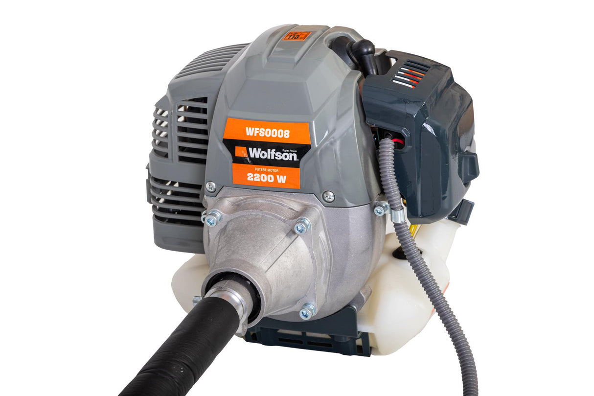 Motocoasa profesionala WOLFSON® TRX-800, 52CC, 15 accesorii, ham profesional, 3 ulei rosu 2T Premium Made in Italy