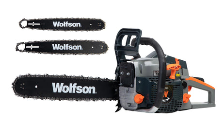 Drujba pe benzina WOLFSON® STX-580, 3.1CP, 52CC, 2 lame + 2 lanturi