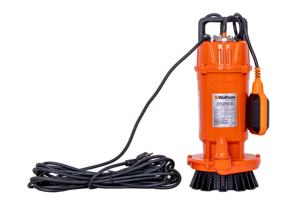 Pompa submersibila apa curata cu plutitor Wolfson QDX-20-F, 550W, 3000 l/h, 1", adancime de absorbtie 8m