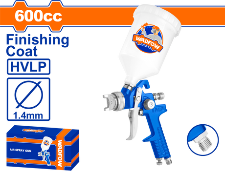 Pistol de vopsit Wadfow, 1.4mm, 600cc, hvlp, diametru duze 1.3mm, 1.4mm, 2.5mm