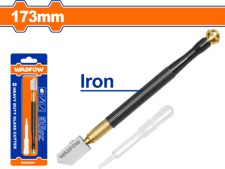 Diamant cu ulei pentru taiat sticla Wadfow, 173mm, corp fier, include pipeta