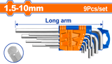 Set 9 chei imbus hexagonale Wadfow, Cr-V, 1.5-10mm