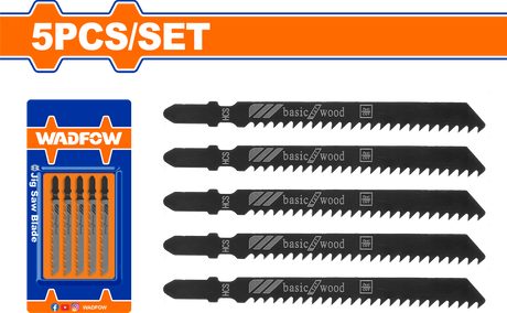 Set 5 lame fierastrau pendular pentru lemn Wadfow, 8TPI, otel HCS, 74mm