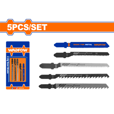 Set 5 lame fierastrau pendular Wadfow, pentru lemn, metal, aluminiu