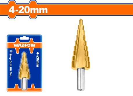 Burghiu conic in trepte Wadfow, dimensiune 4-20mm, pas treapta 2mm