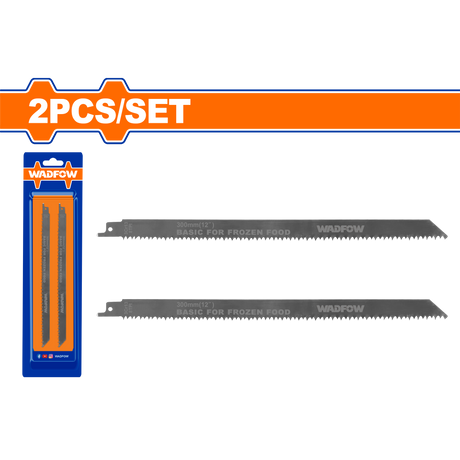 Set 2 lame fierastrau sabie Wadfow, pentru carne congelata, oase, gheata, 300mm, 8TPI