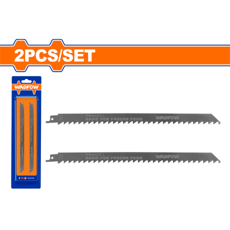 Set 2 lame fierastrau sabie Wadfow, pentru carne congelata, oase, gheata, 300mm, 3TPI