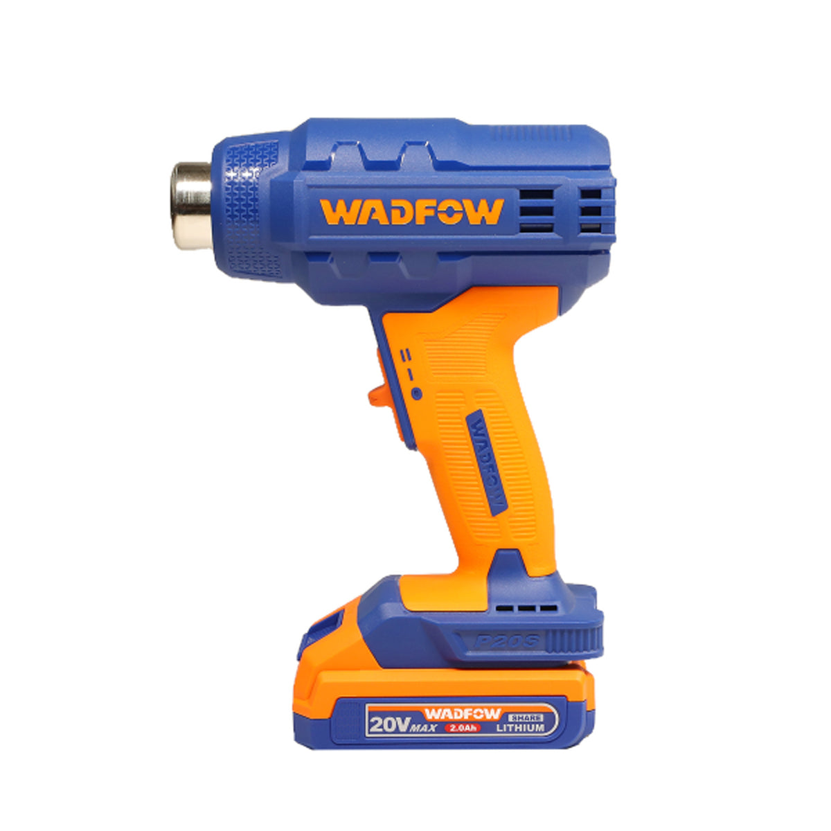 Suflanta cu aer cald WADFOW 20V, 550°C, 200 L/min, 2 trepte temperatura si debit aer, 2 duze incluse, Nu include acumulator si incarcator