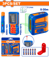 Kit masurare WADFOW cu Telemetru laser, Nivela laser verde si Detector de tensiune CA, auto-nivelare, 100 m
