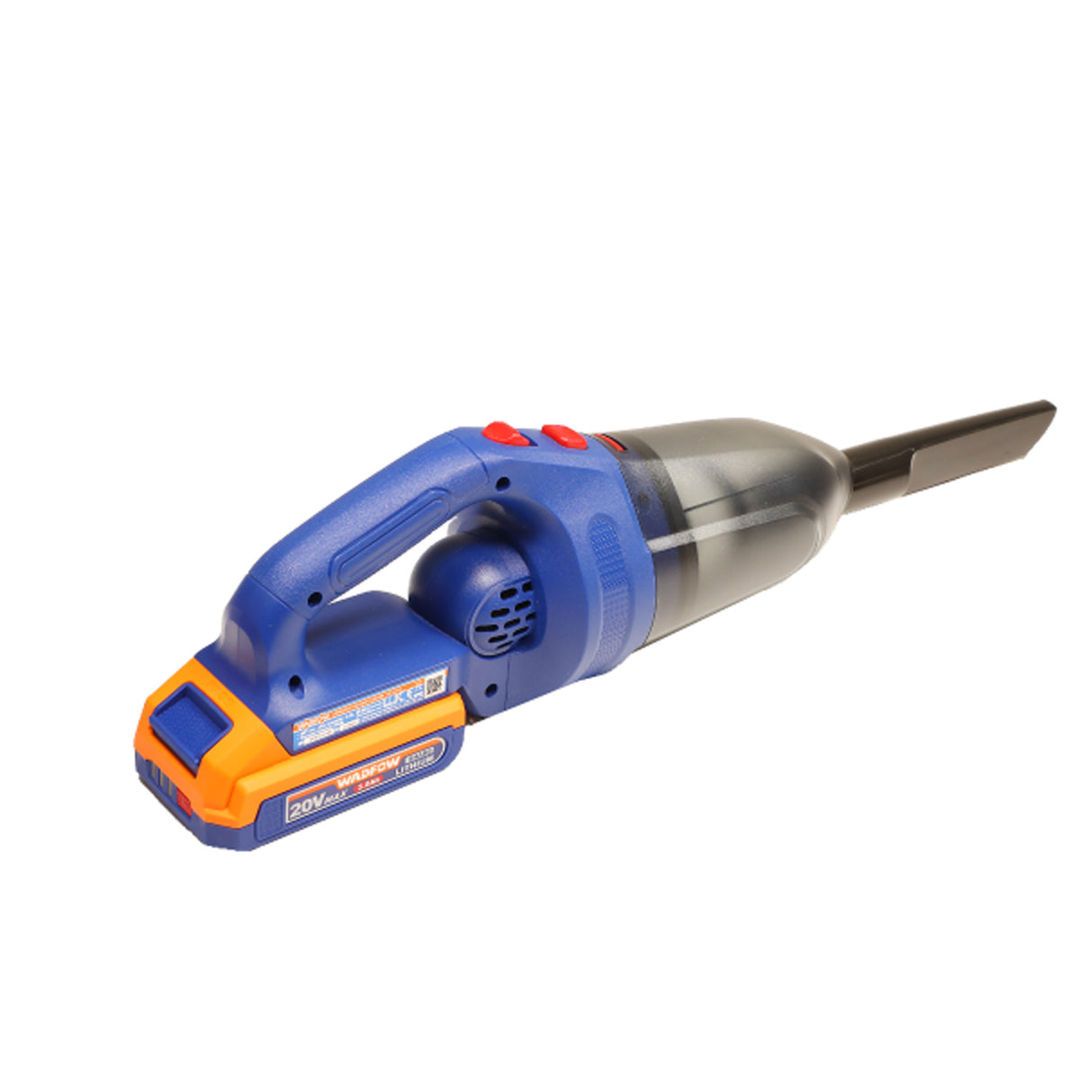 Aspirator de mana WADFOW 20V, 8 kPa, recipient 0.45L, duza pentru spatii inguste, nu include acumulator si incarcator
