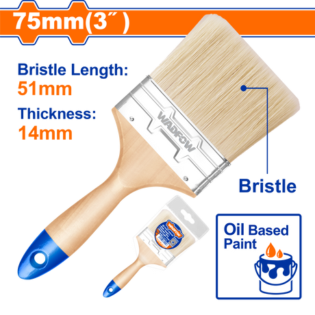 Pensula pentru vopsea pe baza de ulei Wadfow, latime 75mm