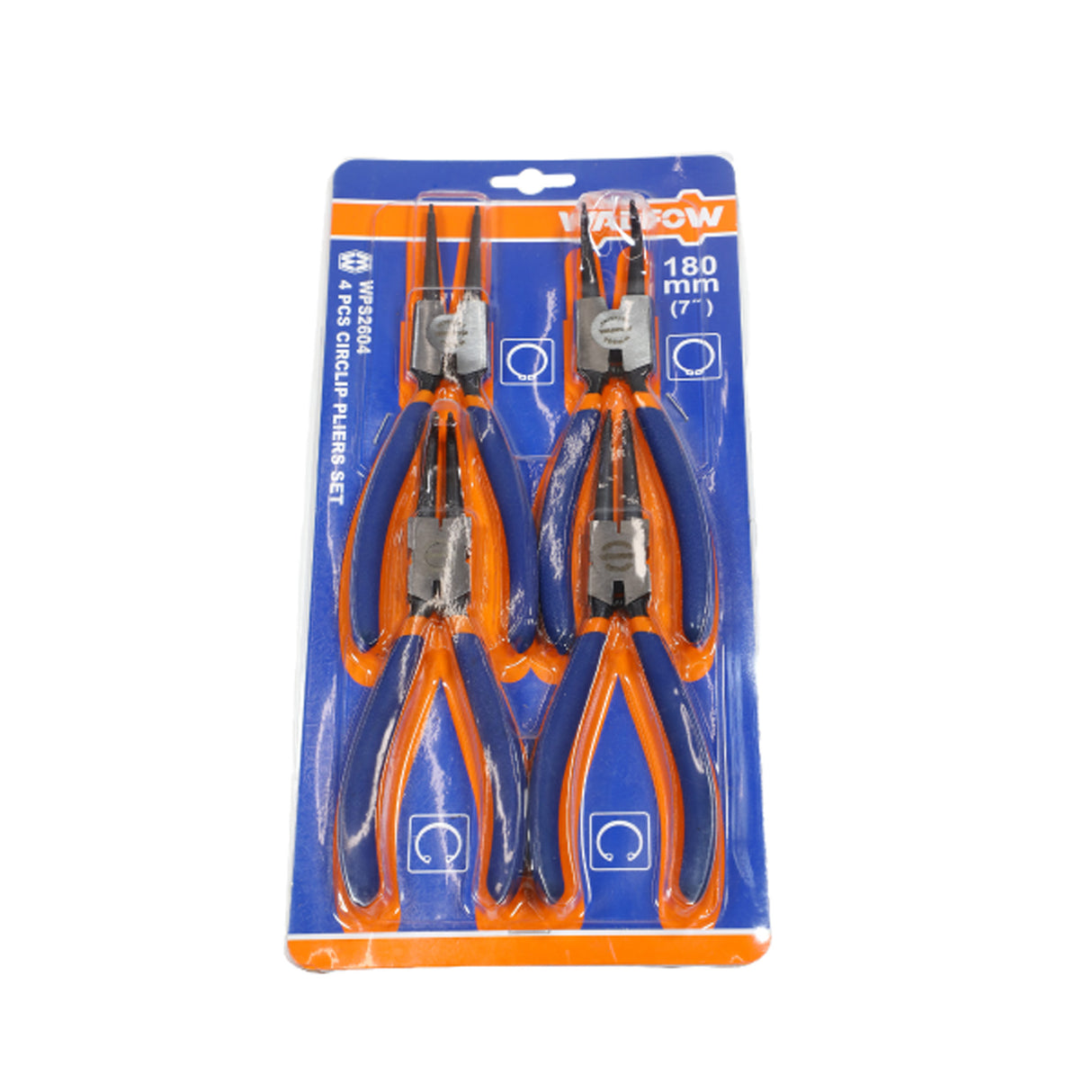 Set 4 clesti pentru inele de siguranta Wadfow, dimensiune 7"/180mm, diametru 1.8mm, otel carbon
