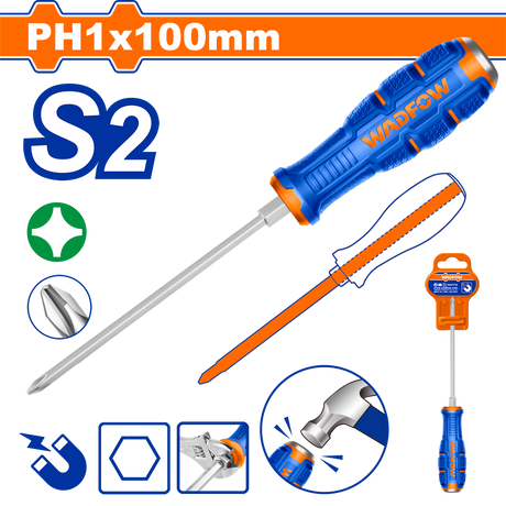 Surubelnita mecanica Wadfow, otel, tip varf magnetic Philips PH1, lungime 100mm