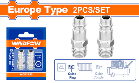 Set conector aer tata WADFOW, filet exterior 1/4" (2 bucati)