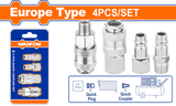 Set conectori aer WADFOW, 2 tata + 2 mama, 1/4" (4 bucati)