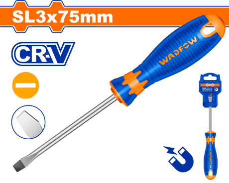 Surubelnita Wadfow, Cr-V, tip varf drept SL3 magnetic, 75mm