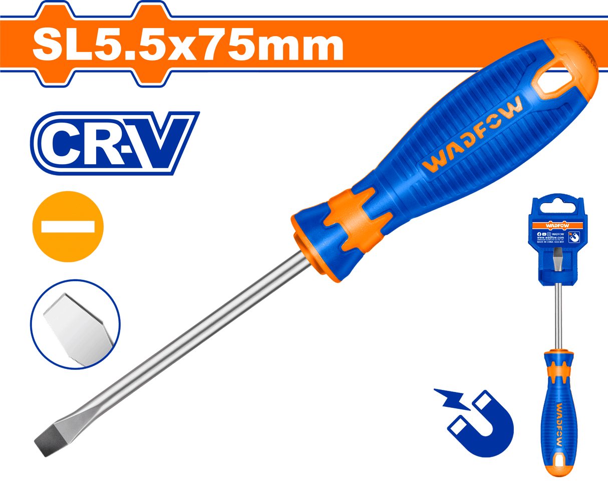 Surubelnita Wadfow, tip varf drept SL5.5 magnetic, 75mm