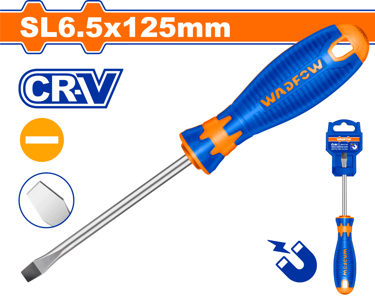 Surubelnita Wadfow, tip varf drept SL6.5 magnetic, 125mm
