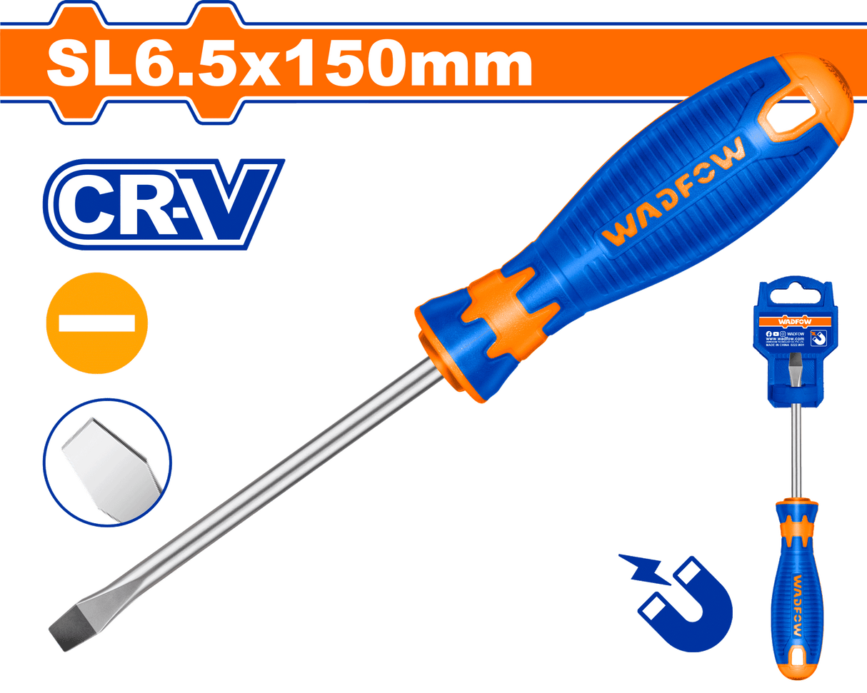 Surubelnita Wadfow, tip varf drept SL6.5 magnetic, 150mm