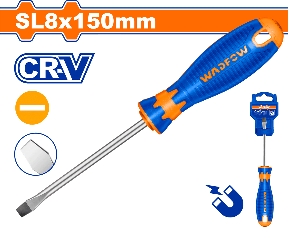Surubelnita Wadfow, varf drept SL8 magnetic, 150mm