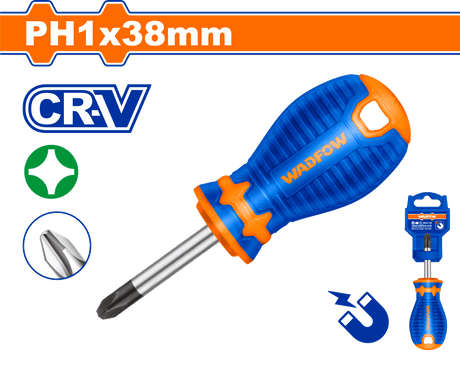 Surubelnita cruce Wadfow, CR-V, tip varf magnetic Philips PH1, lungime 38mm